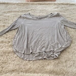 We The Free Black and White Striped Long Sleeve Tee